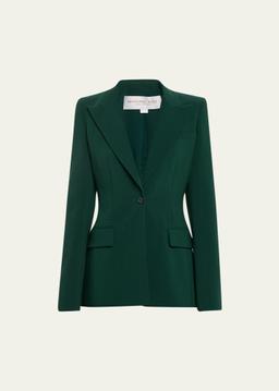 Georgina One-Button Wool Blazer