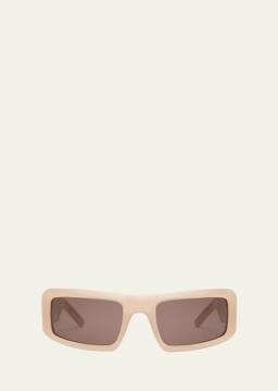 Kerman Brown Acetate & Metal Wrap Sunglasses