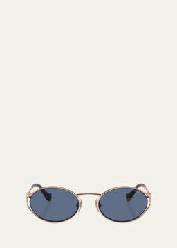 Cut-Out Metal & Plastic Oval Sunglasses
