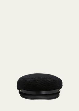 Woven Cashmere-Blend Newsboy Cap