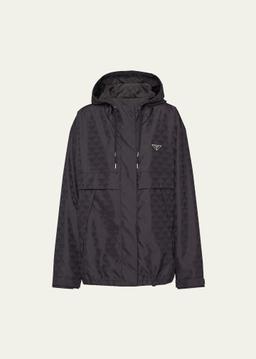 Printed Nylon Zip-Front Jacket