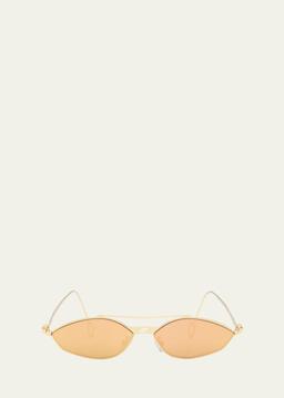 Rimless Geometric Metal Aviator Sunglasses