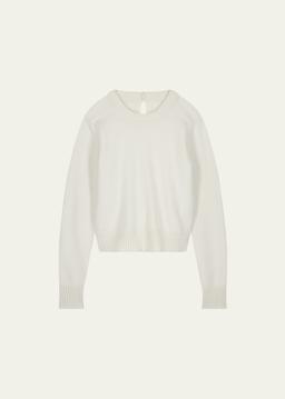 Open-Back Wool Cashmere Sweater
