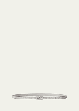 VLogo Signature Rhinestone Embellished  Skinny Leather Belt, 10mm