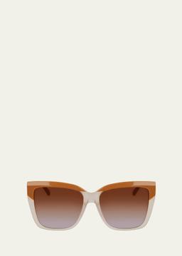 Sleek Logo Acetate Square Sunglasses