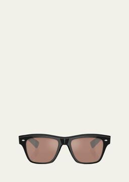 Mirrored Acetate Square Sunglasses