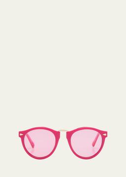 High Bridge Metal & Acetate Round Sunglasses