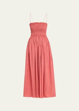 Shirred Bodice Maxi Dress