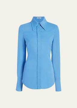 Bias Seamed Button Up Blouse