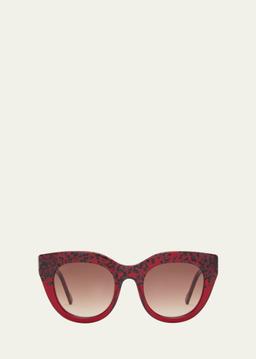 AIRY CANARY II Red Acetate Cat-Eye Sunglasses