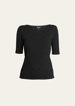Slim Textured Jersey Top