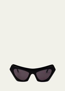 Beveled Acetate Cat-Eye Sunglasses