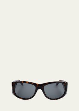 Logo Acetate Wrap Sunglasses