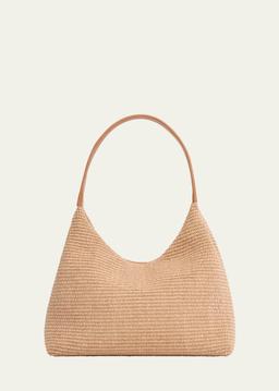 Candy Zip Raffia Shoulder Bag