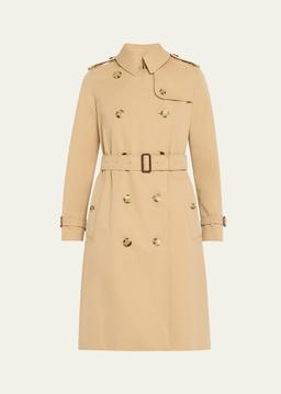 Kensington Organic Belted Double-Breasted Long Trench Coat