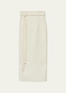 Long Tweed Wrap Skirt