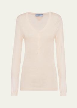 Logo Patch Superfine Cashmere Shirt