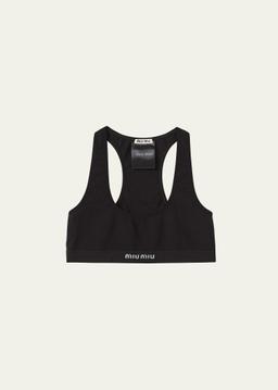 Seamless Jacquard Logo Cropped Top