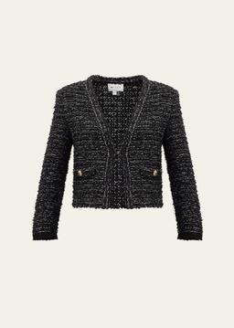 Cropped Boucle Tweed Jacket