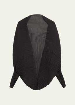Black Plisse Pleated Shrug
