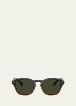 Polarized Vintage-Style Acetate Round Sunglasses