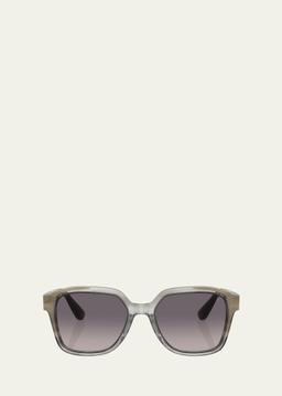 Sleek Gradient Acetate Square Sunglasses