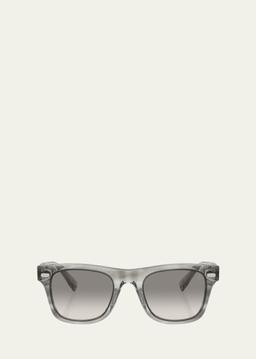 Logo Core Wire Acetate Square Sunglasses