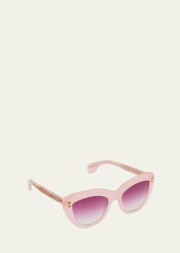 24K Gold & Acetate Cat-Eye Sunglasses