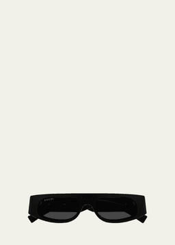 Logo Acetate Rectangle Sunglasses