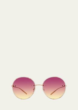 Rigby Rose Gold Titanium & Acetate Round Sunglasses