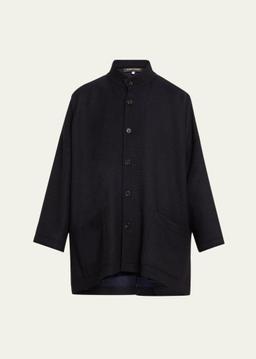 Wide Open Stand Collar Jacket (Long Length)