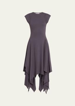 Poplin Handkerchief Midi Dress
