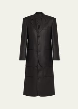 Layered Wool Blazer Coat