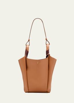 Small Grained Leather Bucket Bag