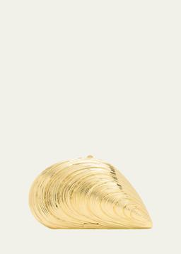 Bridget Mini Metal Oyster Shell Clutch Bag