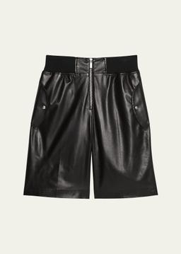 Leather Bomber Shorts