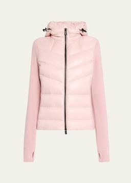 Puffer Polar Fleece Zip-Up Cardigan