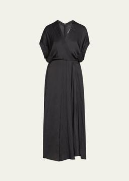 Long Aki Wave Wrap Dress