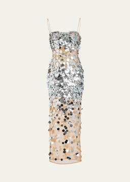 Mischa Sequin-Embellished Sleeveless Midi Dress