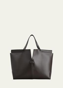 Medium Leather Di Folio Tote Bag