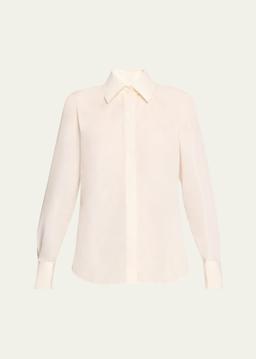 Button-Down Recycled Taffeta Blouse
