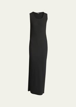 Ribbed Tank Top Gown with Draped Back