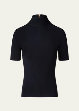 Fitted Knit Viscose-Blend Sweater