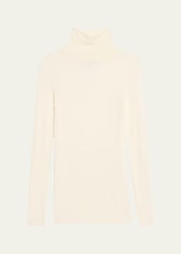 Sheer Wool Turtleneck Top