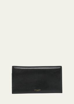 Logo Leather Travel Wallet