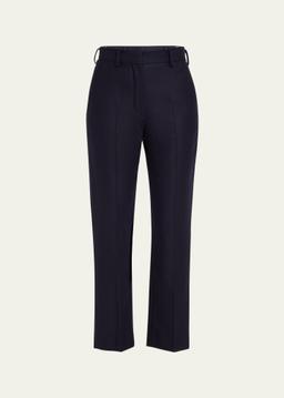 Doyle Cashmere Flannel Straight-Leg Ankle Trousers