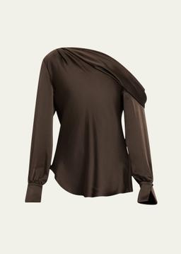 Alice Satin One-Shoulder Top