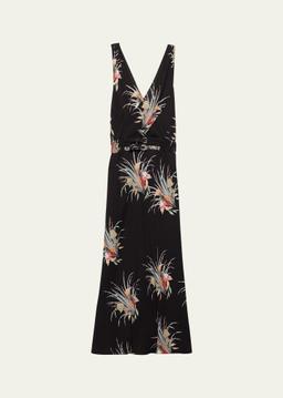 Floral Sable Fit-Flare Midi Dress