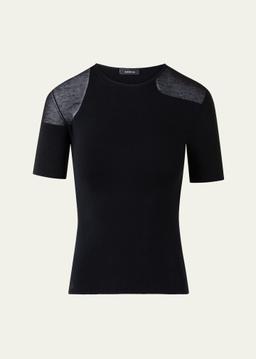 Sheer Inset Knit Top