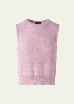 Micro Sequined Knit Sleeveless Sweater
